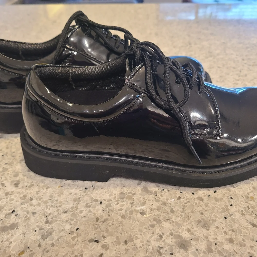 Tact Squad Hi-Gloss Uniform Oxford Shoe (S200) sz 5.5 men's/youth Black
